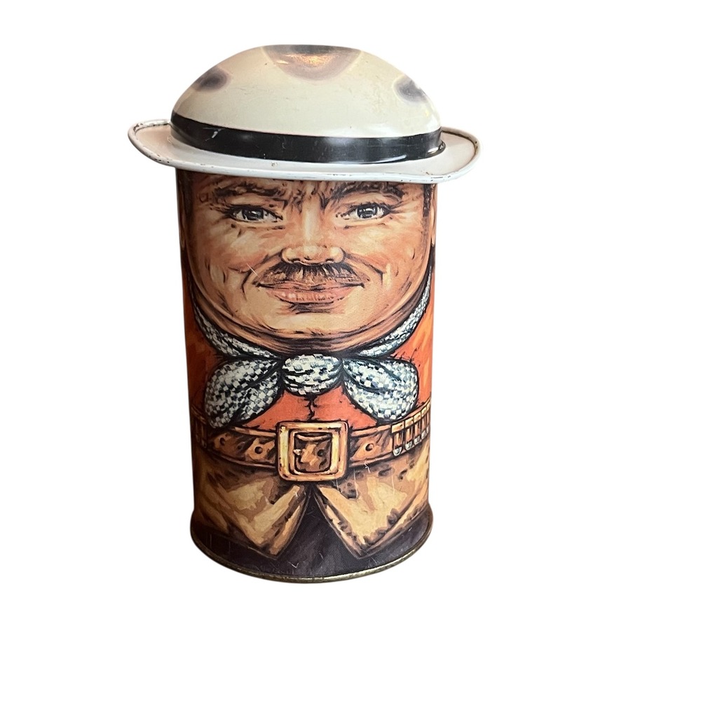Vintage Cap-Tins Cowboy‎ Tin Box Company Daher Made in England Cowboy Lid